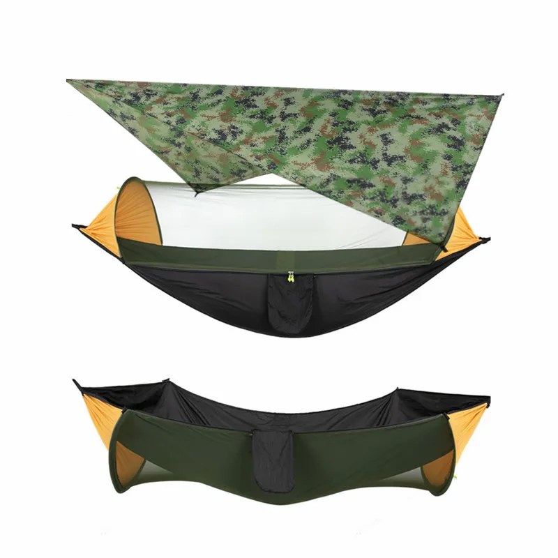 Large Camping Hammock with Mosquito Net and Rain Fly- 2 Person Portable Hammock with Bug Net and Tent Tarp , Hammock Tent 