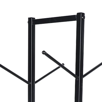 Basketball Organizer Iron Ball Rack 4-Layer Standing Gym Garage Storage Rack Ball Equipment Floor Rack Black 5