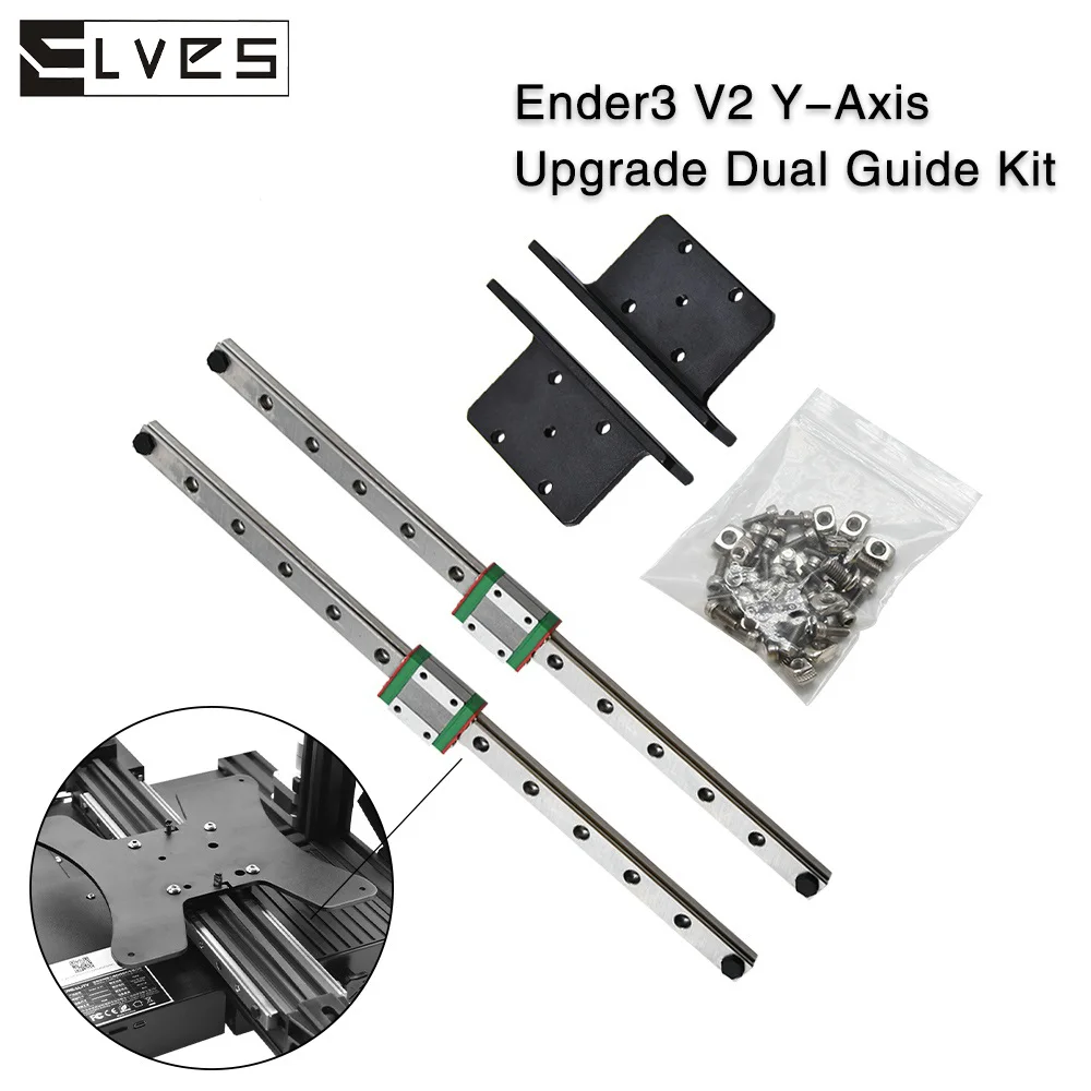 ELVES 3D Printer Parts Ender3/Ender3 Pro/Ender 3 V2 Upgrade Y-AXIS Linear Rail Kit MGN12H 300mm Length