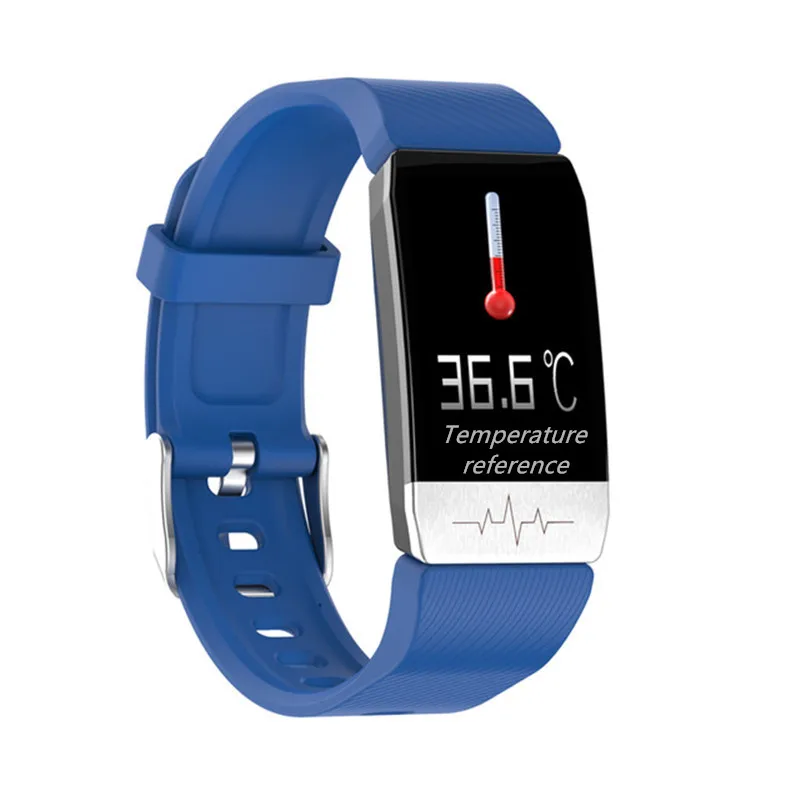 T1S Smart Watch Band With Temperature Measure ECG Heart Rate Blood Pressure Monitor Weather Forecast Drinking Remind Wristband 