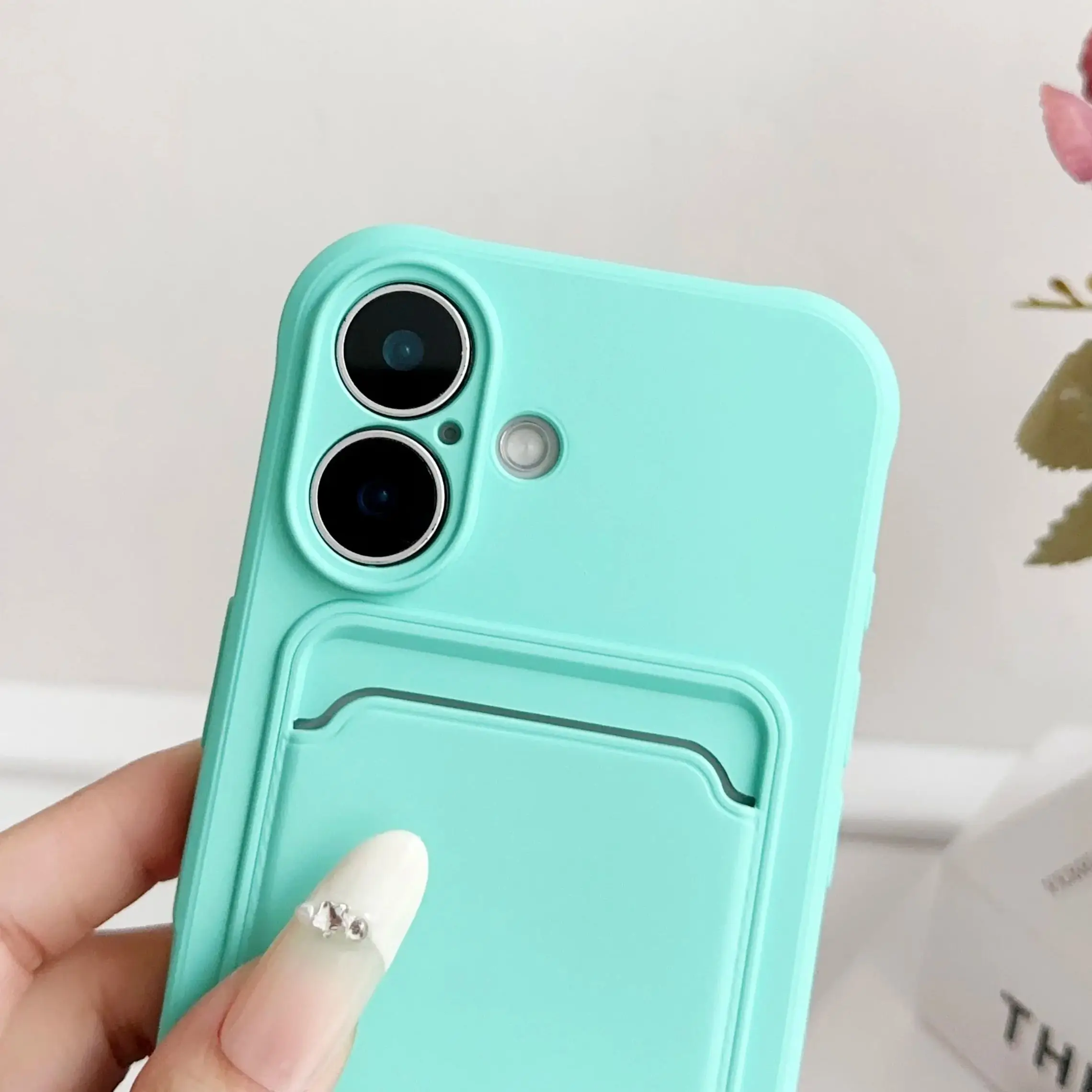 Streamlined Silicone Wallet Card Holder & Soft Bumper Phone Case