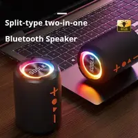 (Two In One)20W Shock Bass Cool Light Effect Portable Bluetooth Speaker Stereo Surround Wireless Subwoofer Boombox Home Karaoke - Image 3