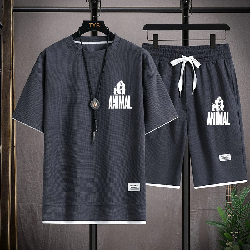 الصيف الهراء الرجال قطعتين مجموعة عادية الغوريلا ط...