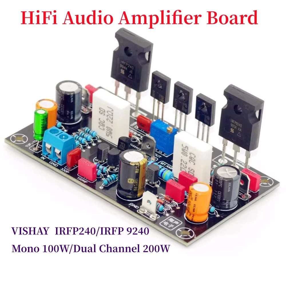 Refer to 100W Ultimate Fidelity Amplifier Circuit, HiFi Class AB  MOS Tube  VISHAY  IRFP240/9240  FET Audio Amplifier Board  DIY assembly 6j1 vacuum tube preamp audio hifi buffer pre amplifie board refer x10 d circuit