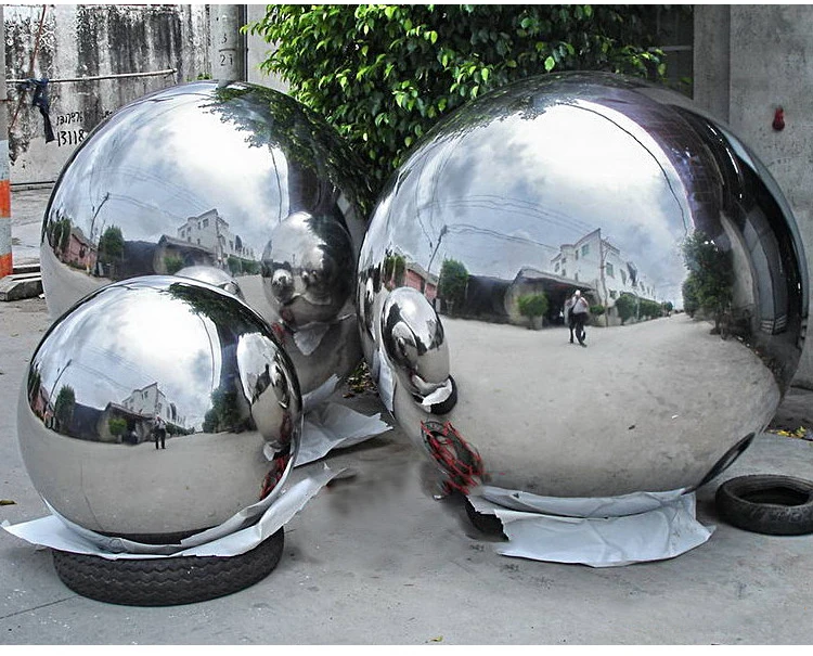Description Picture 6 of itemDia 19-300mm 304 Stainless Steel Hollow Ball Mirror Decoration Round Ball Stainless Steel Large Round Ball Floating Ball
