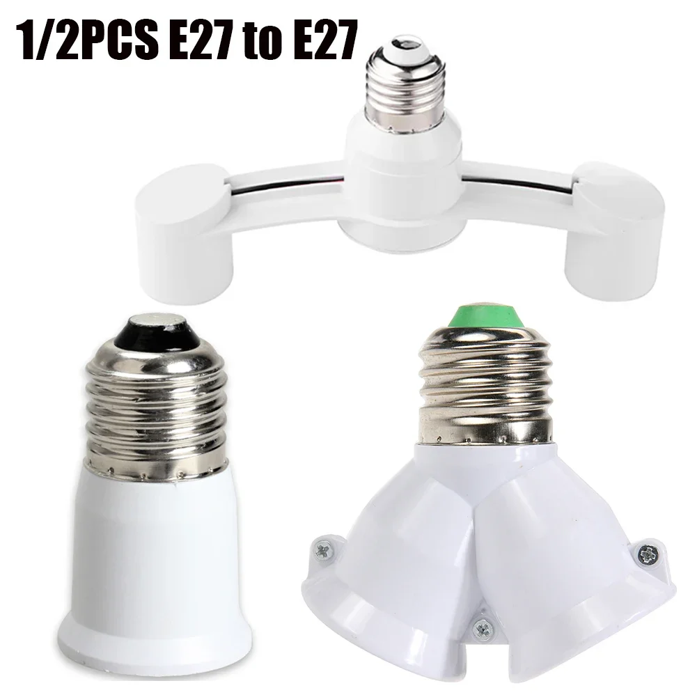 E27 To 2E27 Energy-saving Lamps Splitter Portable 85-285V 2 Heads Light Base Durable Lighting Accessories for Restaurant Kitchen
