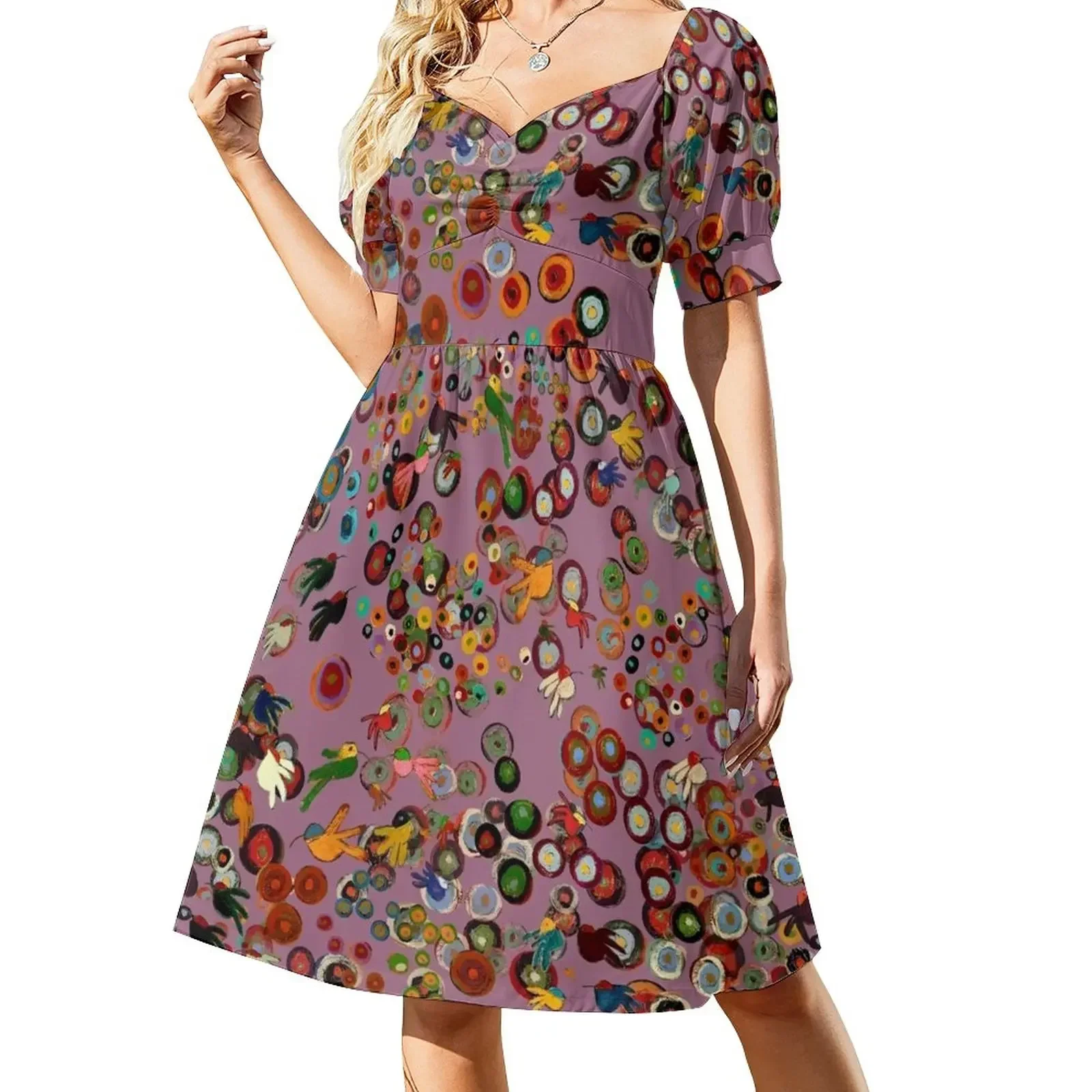 s y Espirales - Vestido Orquídea de Manga Corta Vestido Largo de Mujer Vestidos de Fiesta
