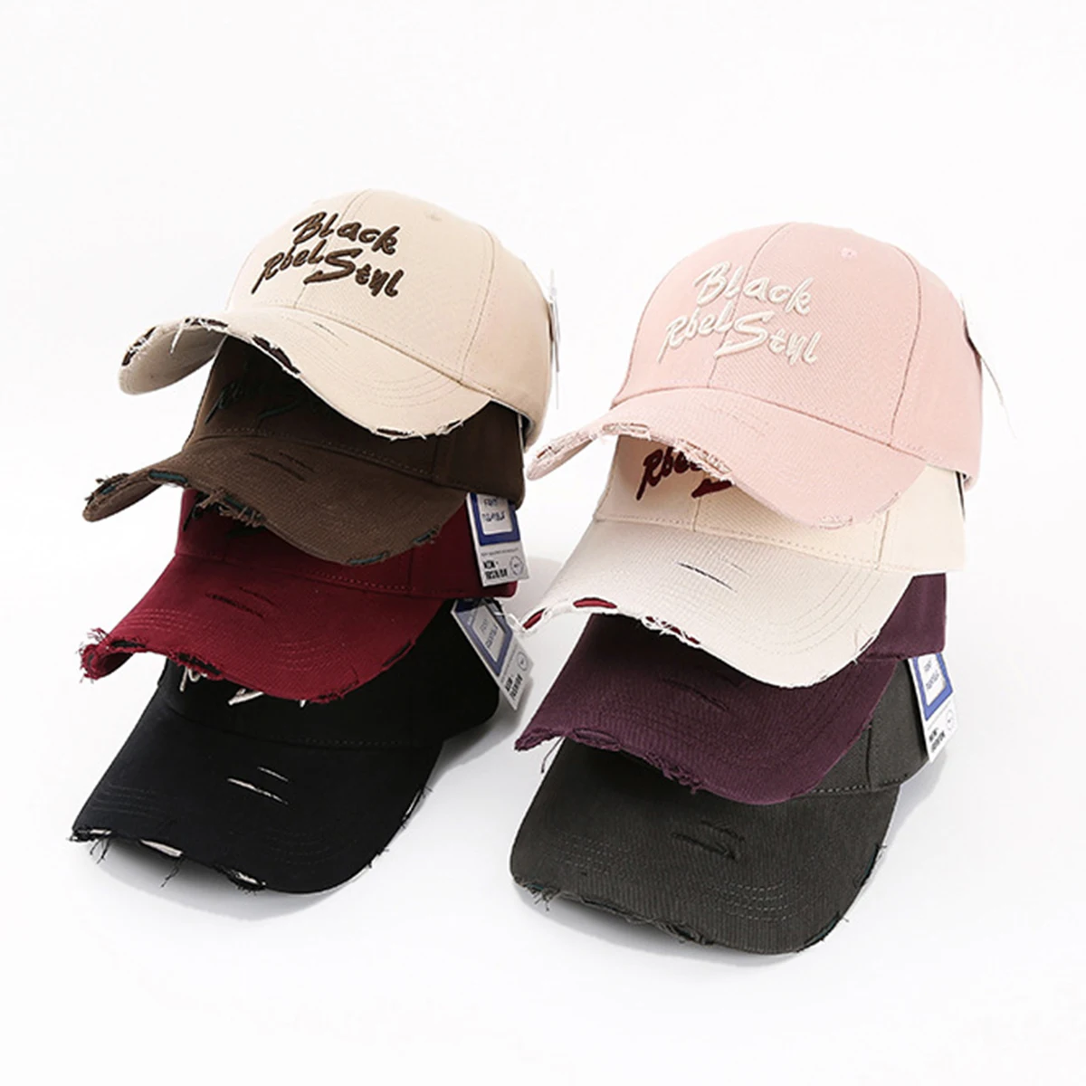 American Retro Letter Gray Baseball Cap for Women, High-End Wide Brim, Large Head Circumference, Makes Face Look Smaller, Versatile Duckbill Hat for Men, Sports