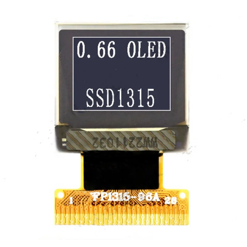 

IPS 0,66 pulgadas 28PIN SPI pantalla OLED blanca SSD1315 Compatible SSD1306 Drive IC 64*48 IIC/8Bit interfaz paralela