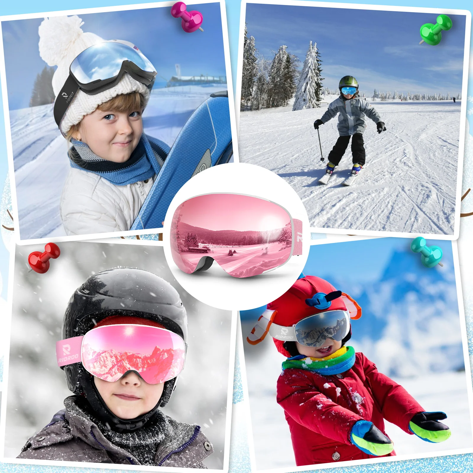 Findway Gafas de esquí OTG Gafas de nieve lentes intercambiables para  hombres adultos mujeres y jóvenes – Yaxa Store