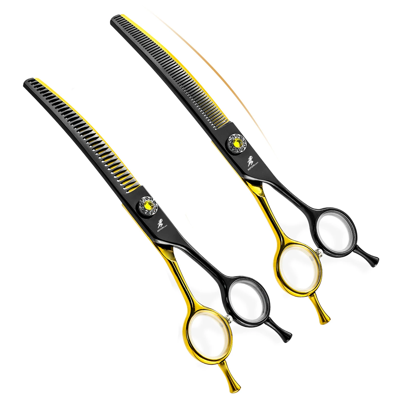 Dog Grooming Scissors Japan Stainless 7" Professional Curved Thinning for Groomer Bend Down