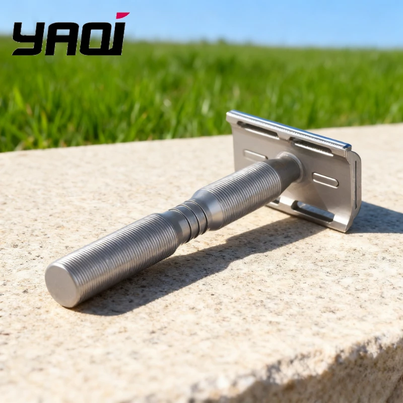 야키 프로페셔널 고스트 티타늄 경량 안전 면도기 0.70mm 블레이드 갭 바버 그레이드