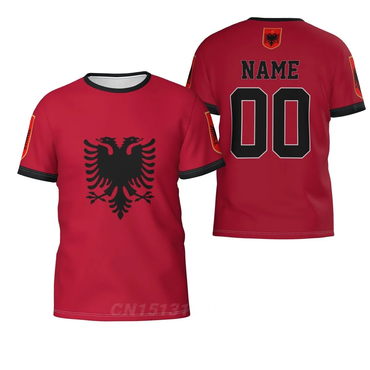 Nome Personalizzato Gratuito Numero Albania Flag Emblem Jersey 3D T-Shirt Abbigliamento Per Uomo Donna Tees Top Soccer Football Fans Gift T Shirt