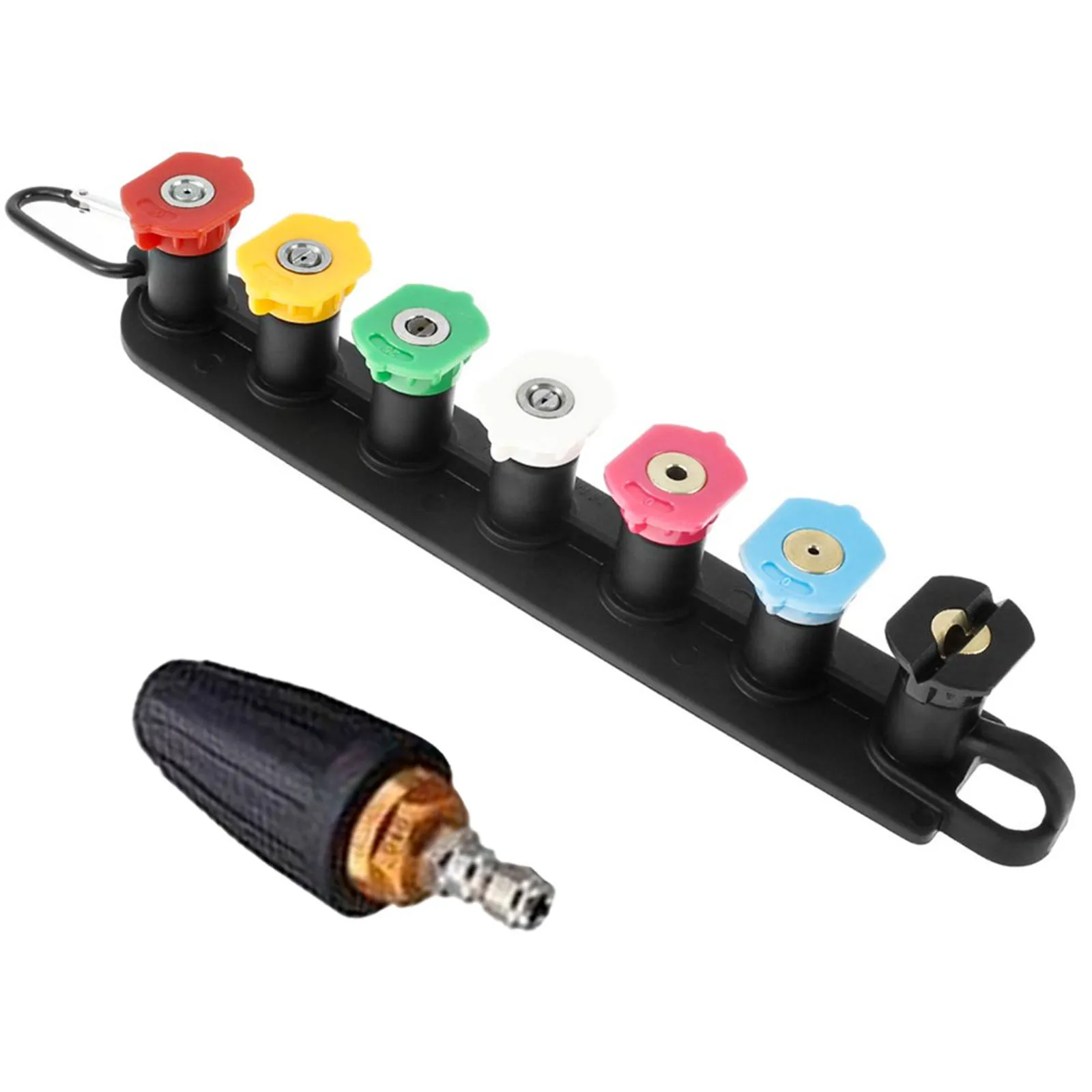 

Pressure Washer Nozzle Tips Set With Nozzle Holder 7 Spray Nozzle Tips 4000 PSI 1/4" Quick Connect Spray Nozzle Sets