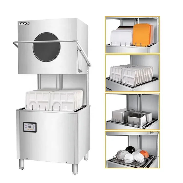 Stainless Steel Automatic Dish Washer Digital Temperature Control Commercial Pot Dishwasher Machine 3