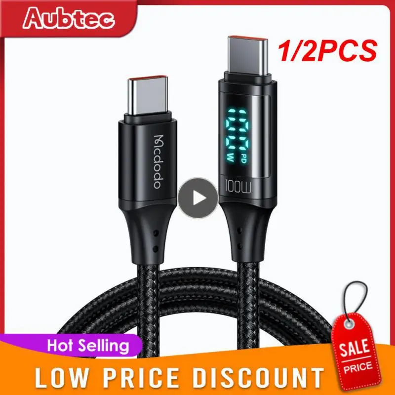 1/2 шт. Mcdodo 100 Вт USB C к Type C 2 в 1 быстрый зарядный кабель для поддержки 14 13 12 11