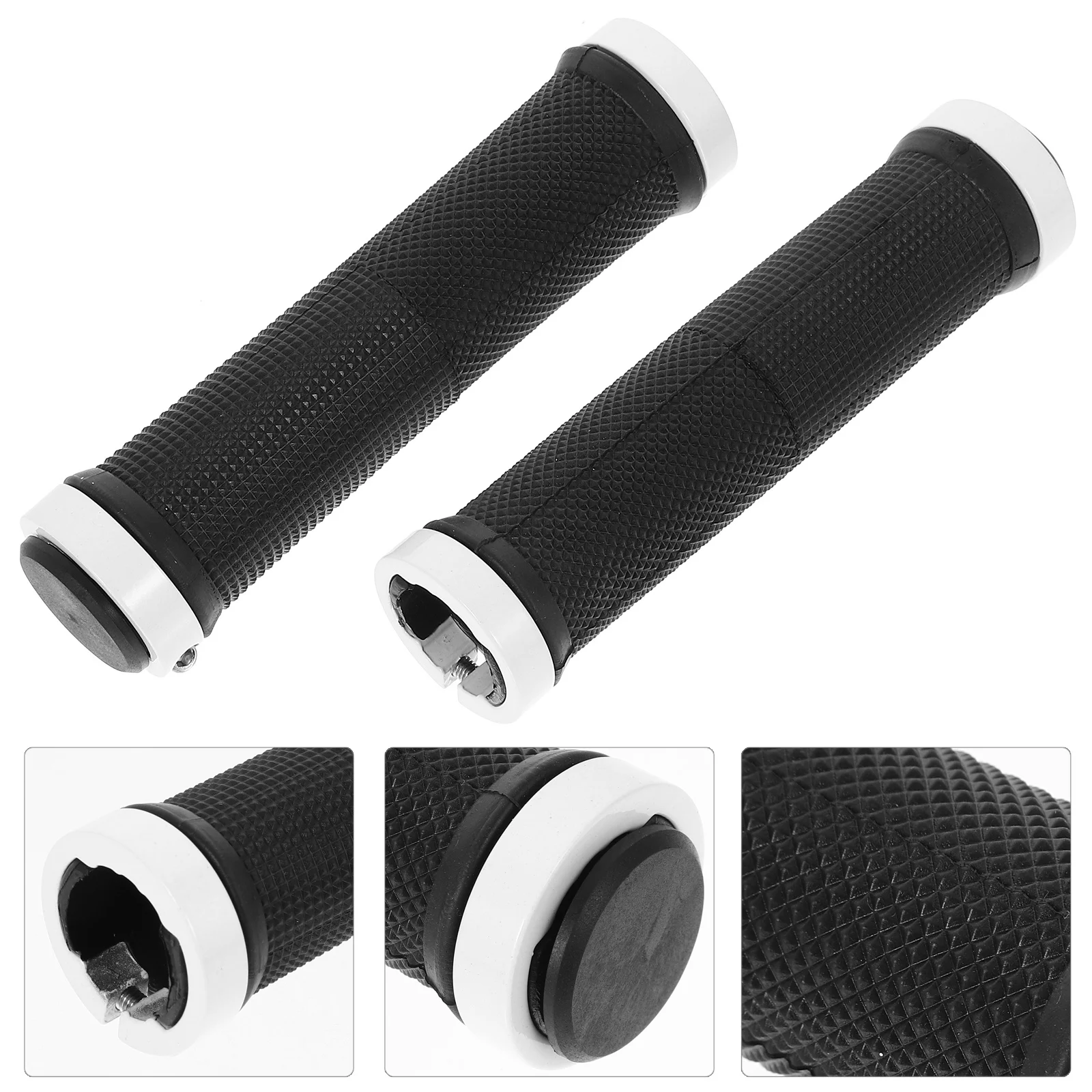 

2 Pcs Bicycle Handlebar Anti-slip Shock-absorbing Grip Bike Asserories Mountain End Grips Aluminum Alloy Accessory