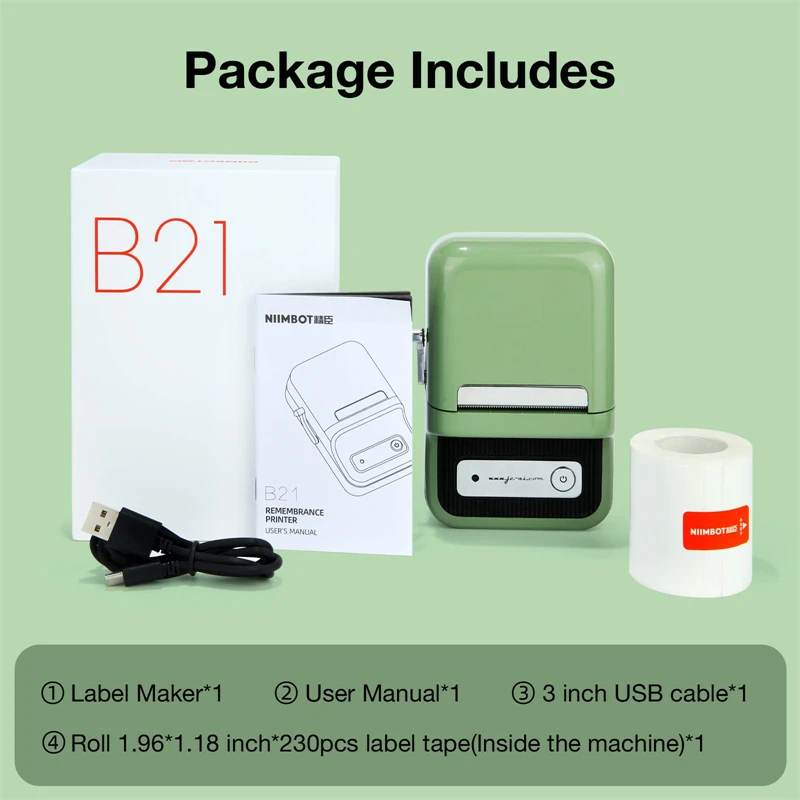Niimbot B21 Impressora de Etiquetas Portátil sem Fio Bluetooth Label Maker Multifuncional Auto-adesivo Máquina de Etiquetas de Bolso - Imagem 2