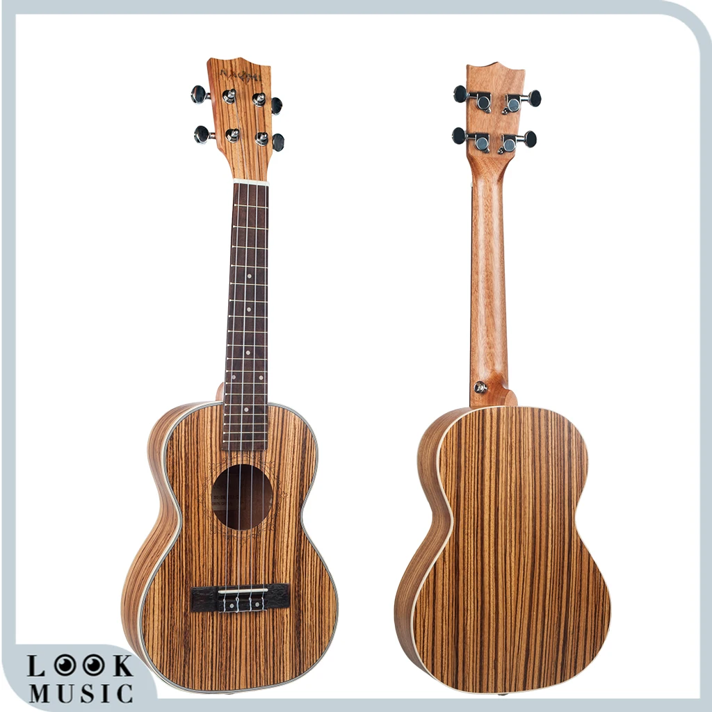 23 "Концерт Zebrawood укулеле окуме укиле Шея 4 струны Гавайская гитара