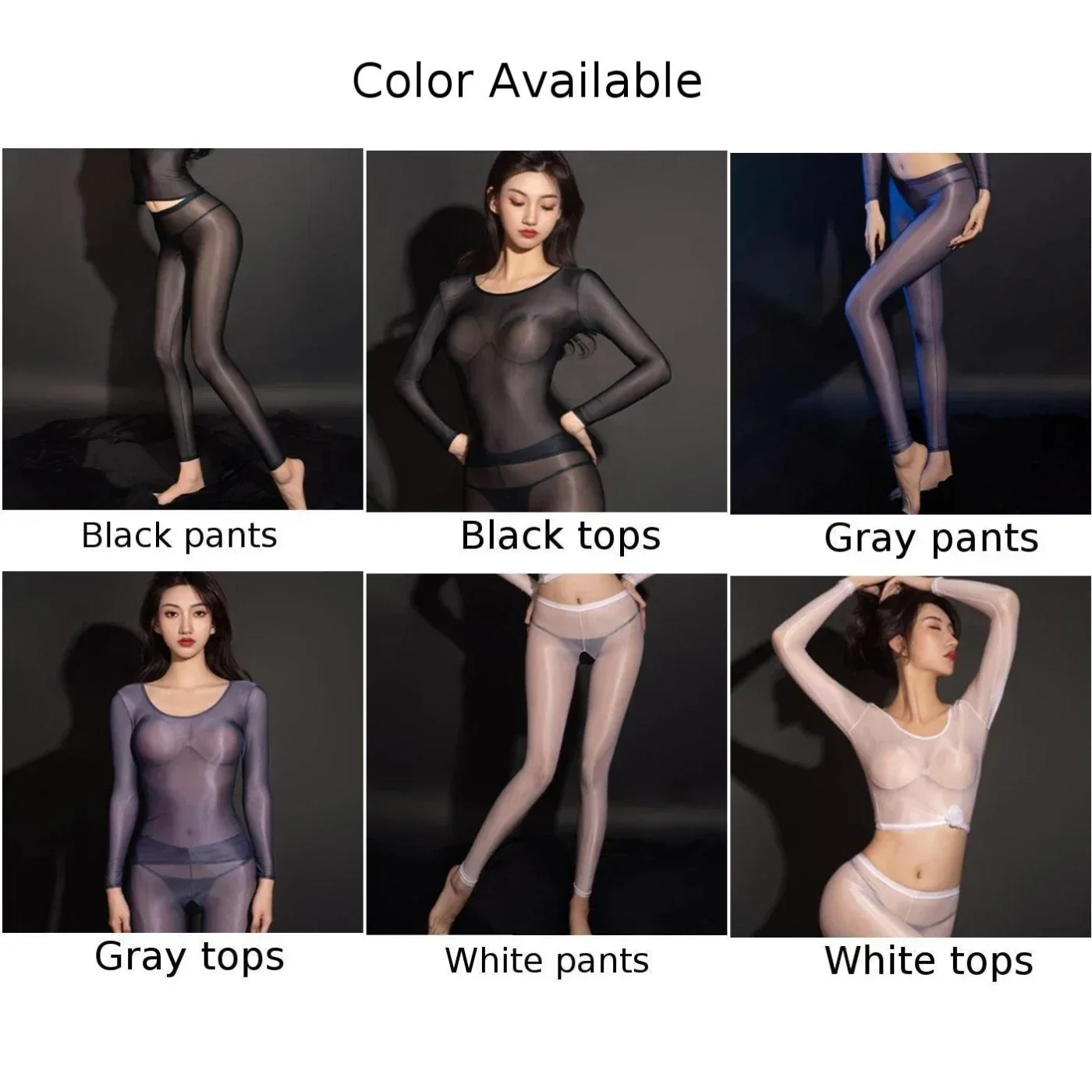 Women Oil Sheer Tops Pants Open Crotch Pantyhose Sexy Lingerie Nightwear Clubwear Ultra-Thin Shiny Stockings Smooth Socks A50 women lingerie set