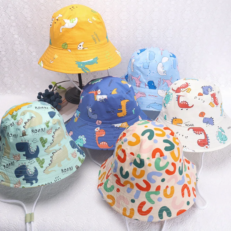 Cartoon Print Children Bucket Hat Fashion Kids Fisherman Cap