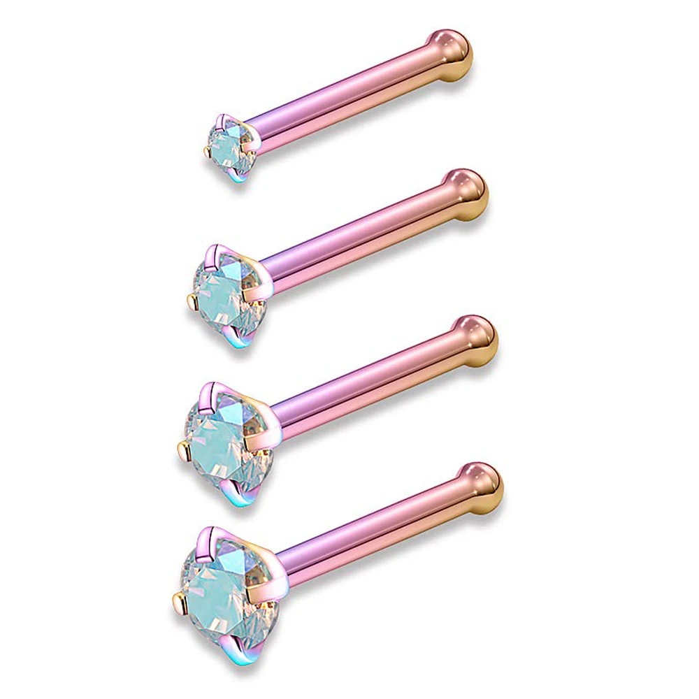 20G Nose Rings 1/4/16PCS Women Men Surgical Steel Hypoallergenic Nose Ring Indian Ring Cute Cz Rings Studs