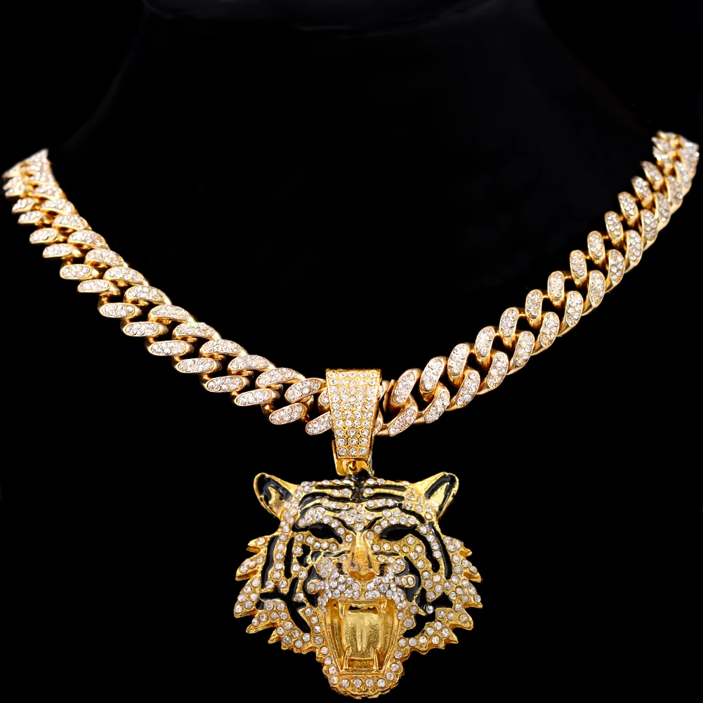 Hiphop Tiger Pendant Necklace For Men 