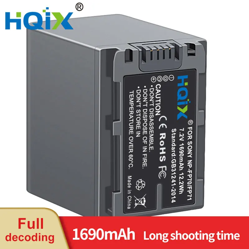 

HQIX для Sony DCR-DVD103 DVD105 DVD202 DVD205 DVD304 DVD305 DVD203 DVD403 DVD404 DVD405 HC3Camera NP-FP70 двойное зарядное устройство