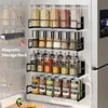 Magnetic Kitchen Storage Rack Waterproof Refrigerator Magnetic Organizer Rustproof Spice Shelf No Drilling Kitchen Accessories 1