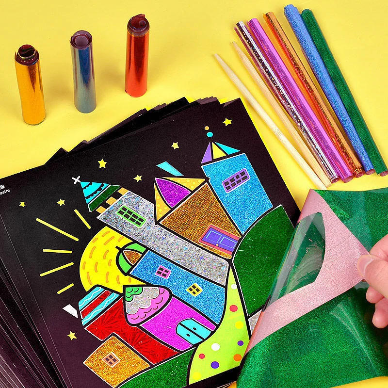 DIY Cartoon Magic Transfer Painting Crafts For Kids Arts And Crafts Toys For Children Creative Educational Learning Drawing Toys