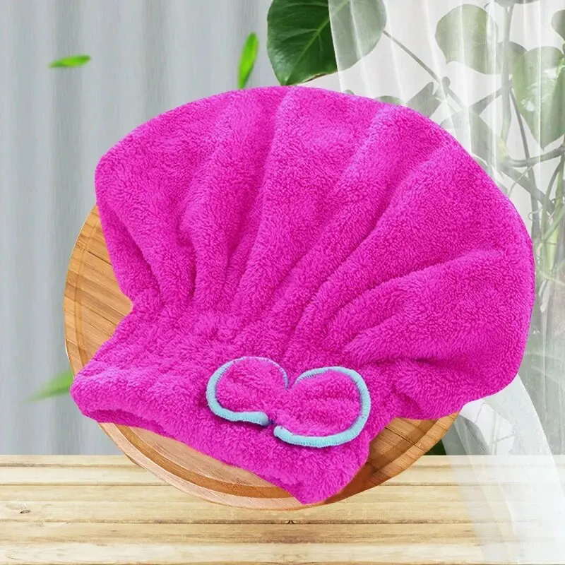 1Pc Mikrofaser Schnell Haar Trocknen Bad Handtuch Bowknot Wrap Handtuch Kappe Bad Zubehör Bonnets Für Frauen Designer Dusche Kappe – Detail 10