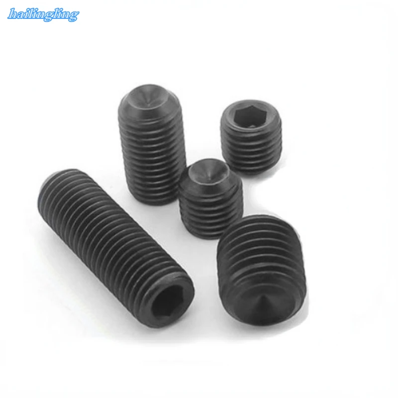 

10/50pcs M2 M2.5 M3 M3.5 M4 M5 M6 M8 DIN916 Black grade 12.9 alloy steel Hex Hexagon Socket Allen Cup Point Grub Screw Set Bolt