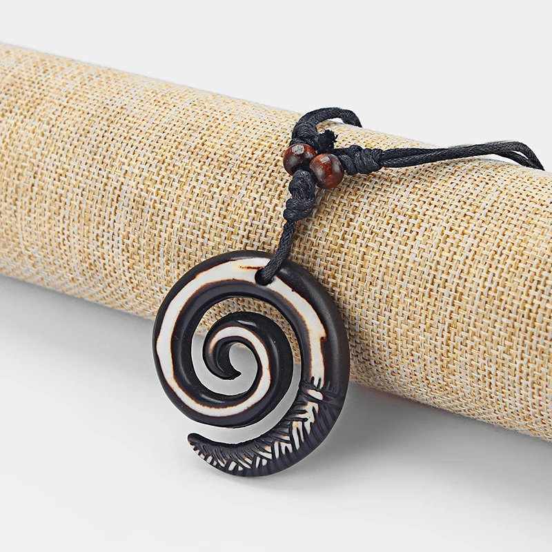 12pcs Tribal Swirl Resin Pendant Necklace Amulet Lucky Charms Necklace Fashion Jewelry Choker Wholesale