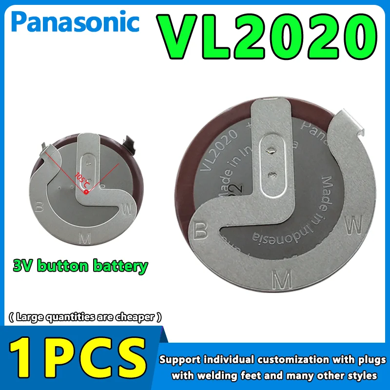 

Panasonic Rechargeable Button Lithium Battery ML2020 VL2020 3V Battery For BMW E46 E60 E90 accu FOB F1 Fobs Key 90 Degree