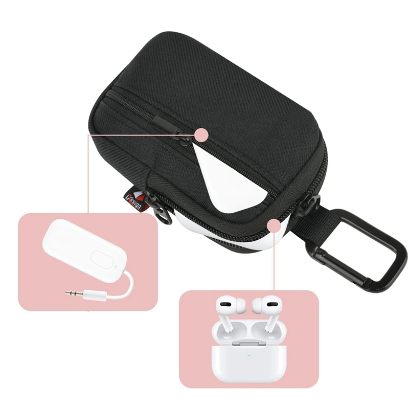 Txesign Portable Storage Bag Carrying Case For Airfly Audio Transmitter Receiver And Bluetooth Earbuds Charging Case