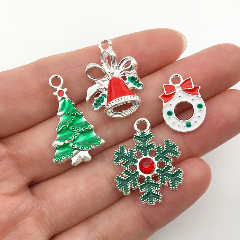 

Mixed Christmas Making DIY Handmade Accessories Alloy Drip Oil Colorful Paintings Cute Forest People pendants Christmas Gifts