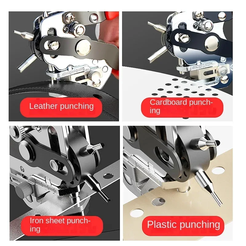 Multi-function Adjustable Punching Pliers leather hole puncher leather hole punch leather punch tool eyelet installation punch tool rivet punch tool for Leathercraft Aluminiumblech Cloth Paper Eyelet Puncher Hole Positioning Hand Tools