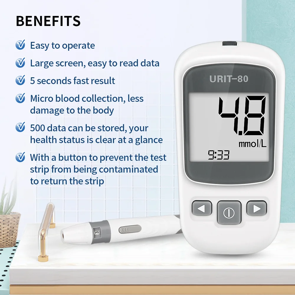 Urit U80 Blood Glucose Tester For Home Use And Accurate Measurement Of 50 Blood Glucose Test Strips