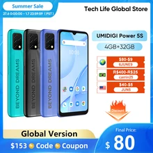 UMIDIGI Power 5S Global Version Smartphone 4GB 32GB 6.53" HD+ Display 16MP Triple Camera 6150mAh Cellphone