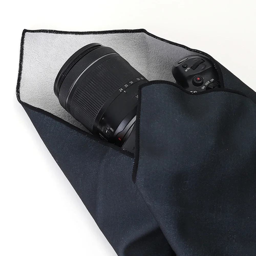 Camera Square Protective Wrap Anti-scratch Lens Wrapper Microfiber Storage Cloth Magic Self-Adhesive Cloth Camera Lens Cleaners 2