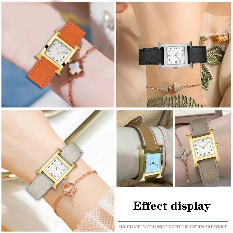Genuine Leather Strap The Watch Is Suitable For Hermes H Watch For