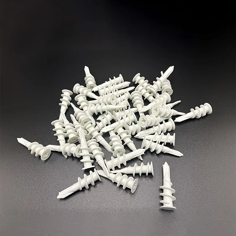 20-100 PCS Drywall Anchor Self Drilling Plastic Pin Kit and Installation