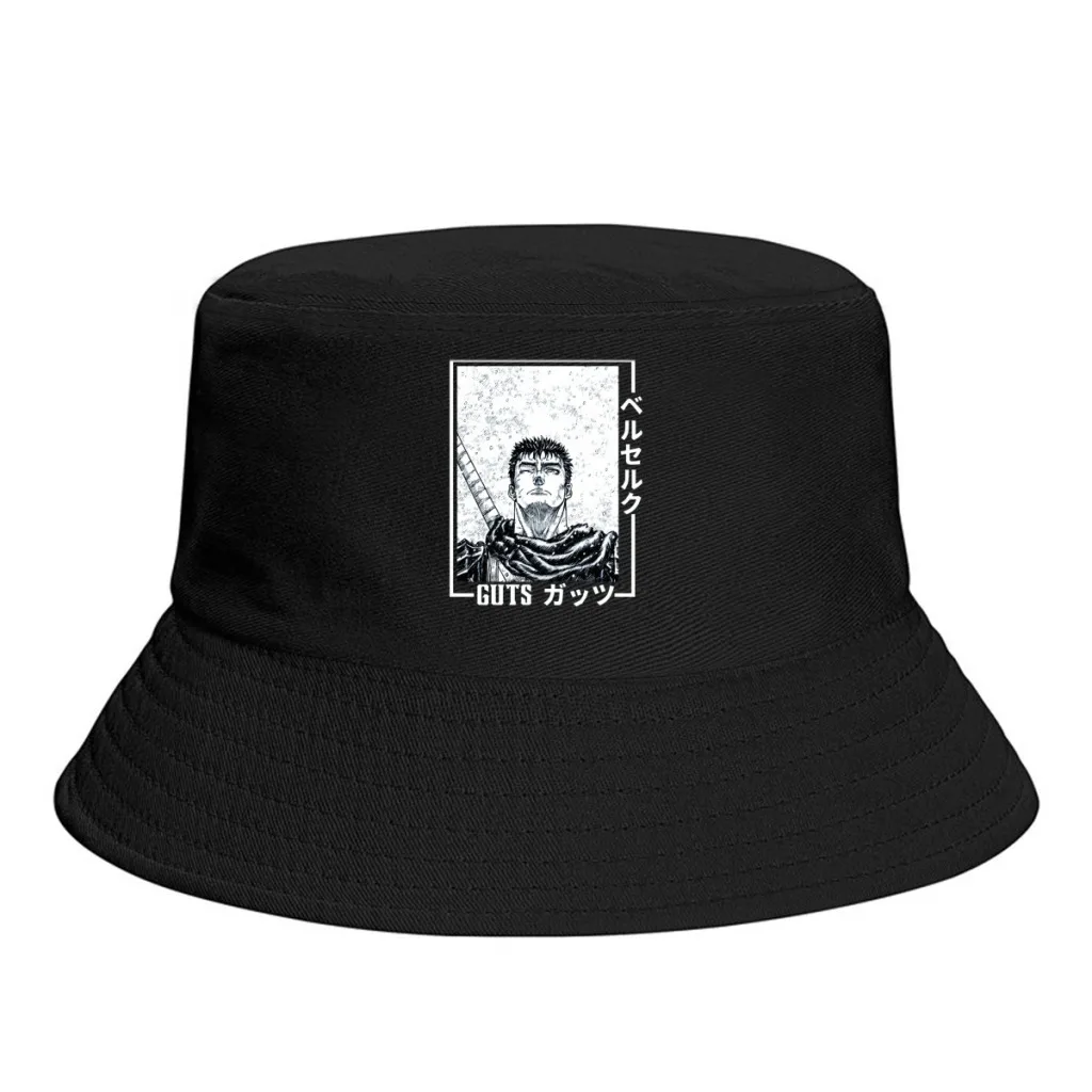 

The Black Swordsman Berserk Guts Manga Unisex Bucket Hat Outdoor Windproof Thick Panama Cap Visor Sun Hats Fisherman Caps