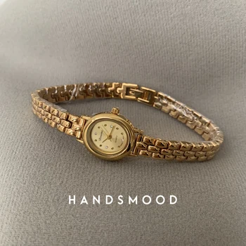 2024 New Women's Watch Gold Plated Watch Women's Bracelet, Medium Ancient Jewelry Luxury and High end Inlaid Water Diamond