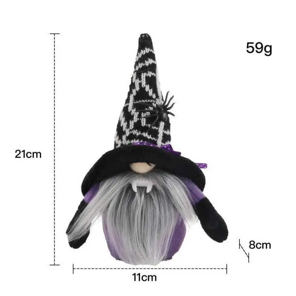 Halloween Decorations Faceless Dwarf Doll Spider Bat Party Decorations Home Kids Toys Desktop Ornaments Holiday Decor Supplies