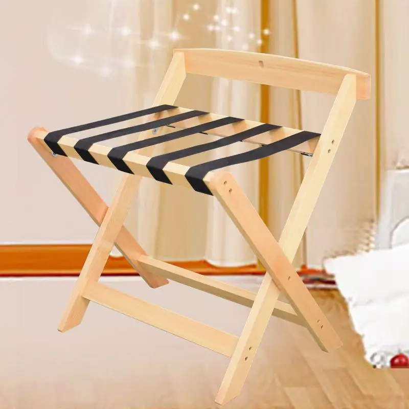 Hotel luggage rack hotel furniture bedroom rack floor folding household bedside clothes wood