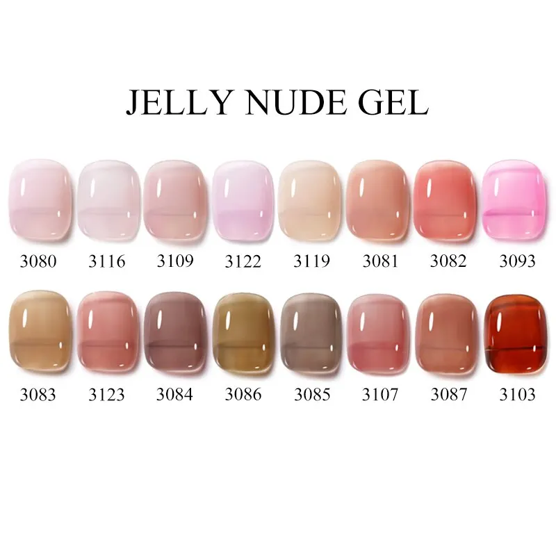 NAILCO 2PCS 젤리 컬러 젤 폴란드어 세트 15ml 반투명 핑크 누드 클리어 컬러 DIY 네일 아트 젤 바니시 UV LED 젤