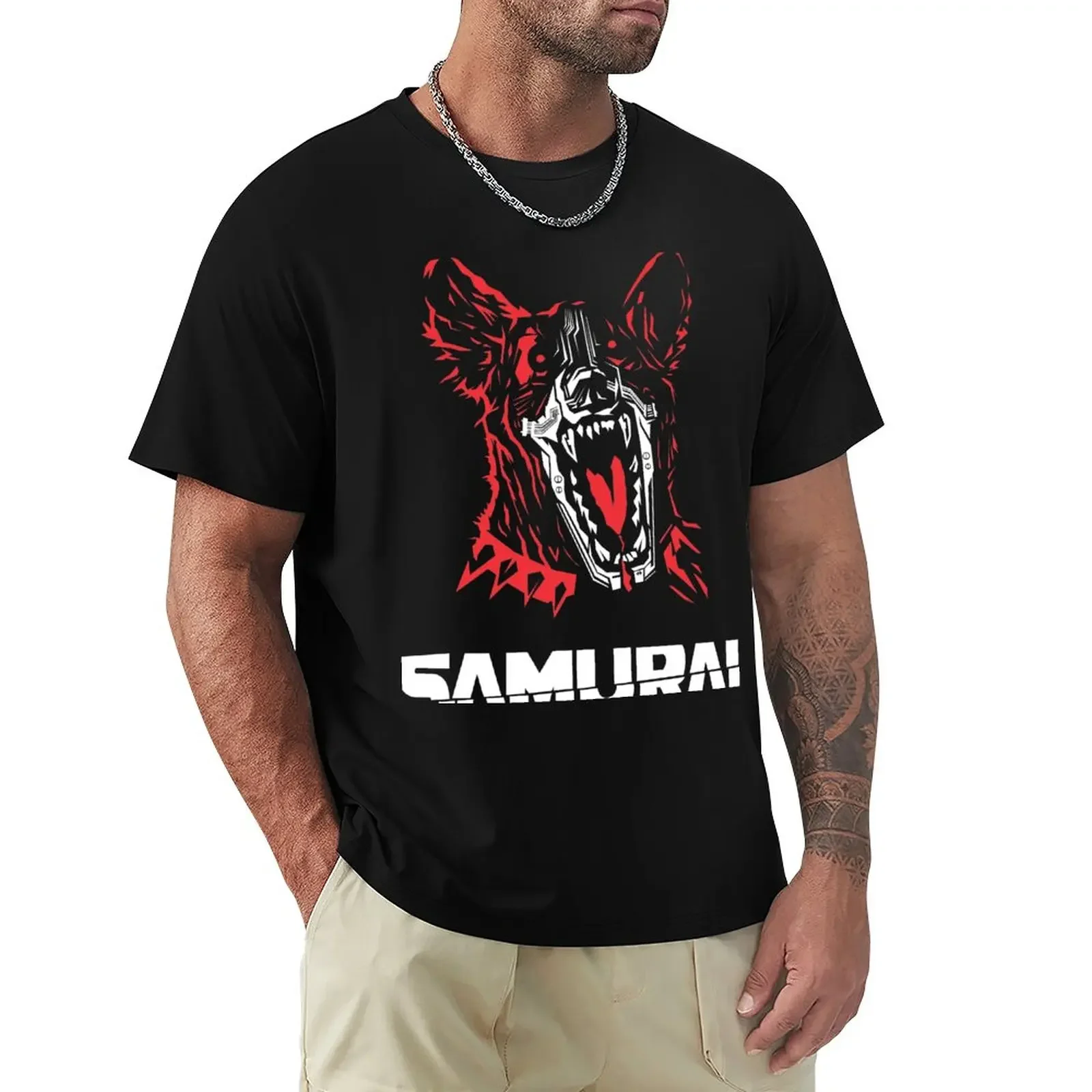 

Samurai Dog T-Shirt anime korean fashion t shirt men