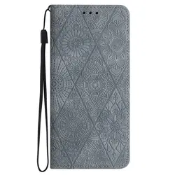 Magnetic Leather 3D Retro Embossed Flip Wallet Cover for iPhone 11 Pro Max (GRAY)