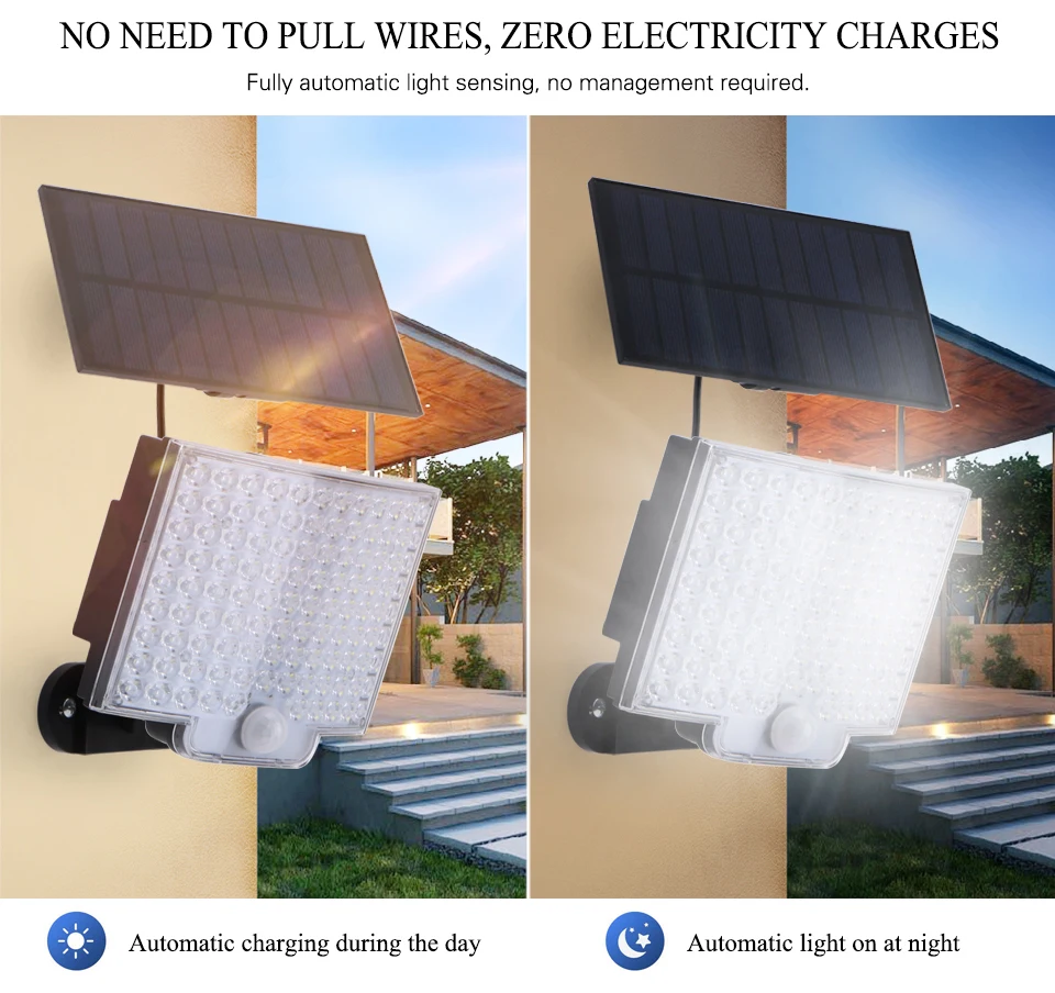 30W Flood Light With Solar Panel Waterproof Outdoor Wall Lamp Human Body Sensor Floodlight Solar Light Garden Balcony Yard Wall solar led lights outdoor